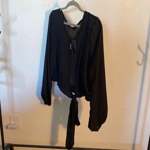 Very sexy open front black top, 1X, brand new